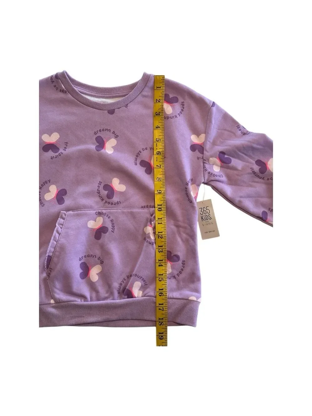 Garanimals Girls 7 Sweatshirt Purple Hippie Dream Big Butterfly Long Sleeve NWT